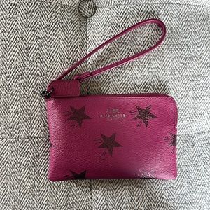 Brand New Coach Raspberry Pink Star Canyon Print Wallet